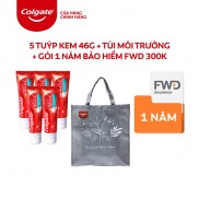 [HB Gift] Combo 5 Tuýp kem đánh răng Optic White 46g và túi môi trường + Gói 1 năm bảo hiểm FWD trị giá 300k